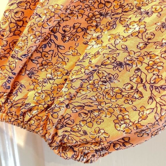 Altar’d State Boho Floral Smocked Long Sleeve Dress Peach Orange Size Medium - Picture 3 of 9